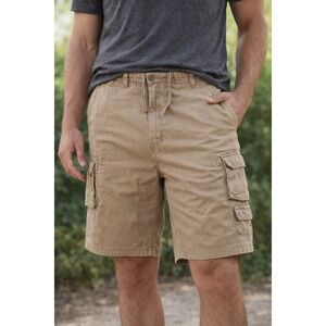 Old Mill Cargo Shorts Men's Size 42 Beige Cotton Heavyweight Khaki Rugged Tan